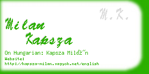 milan kapsza business card